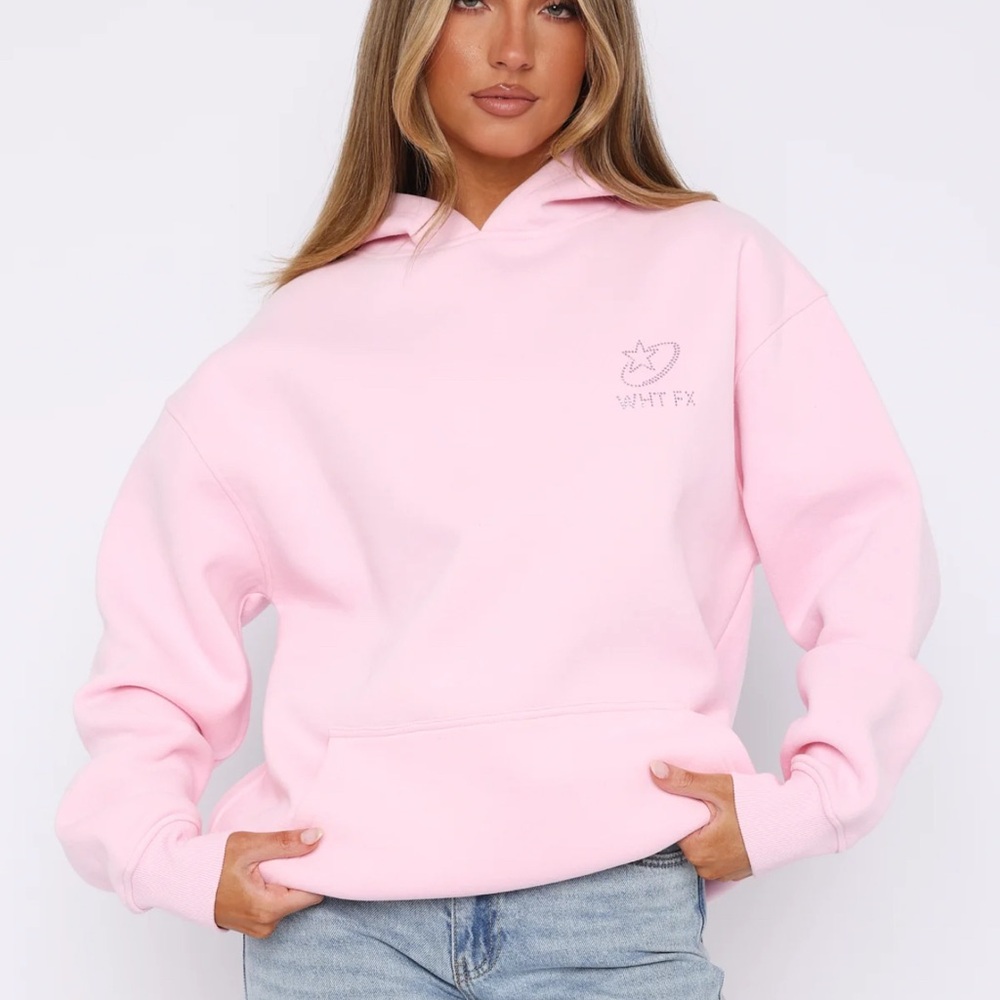 White Fox Boutique Pink Hoodie NWT - Picture 2 of 5